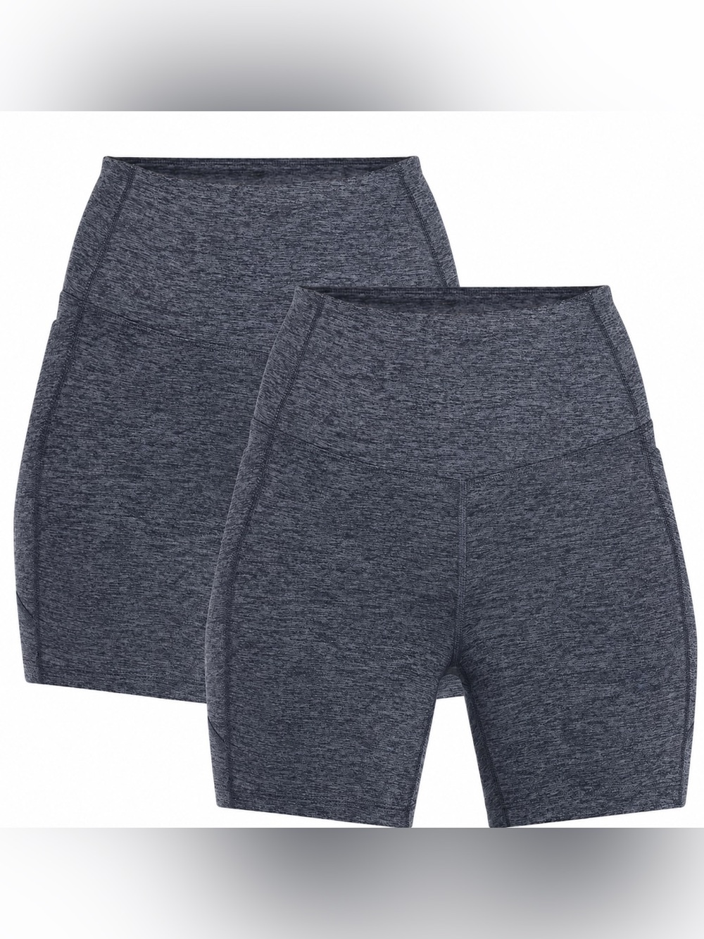 Lot of 2 Athletic Works Women’s High Rise 7” Bike Shorts XL 16-18 Charcoal NWT